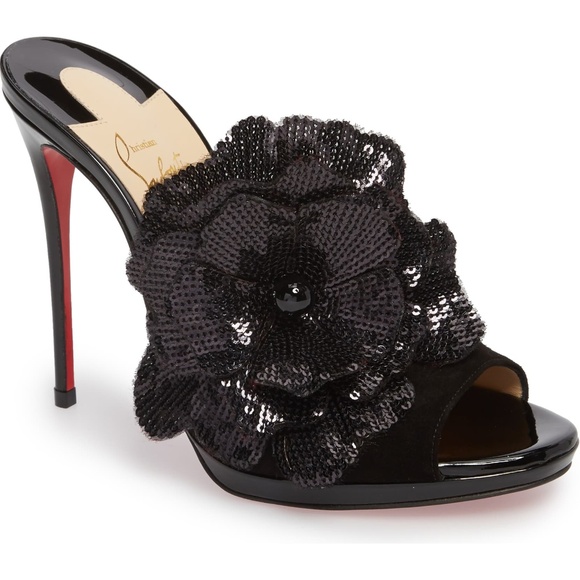 Christian Louboutin Shoes - Submuline Sequin Flower Mule CHRISTIAN LOUBOUTIN